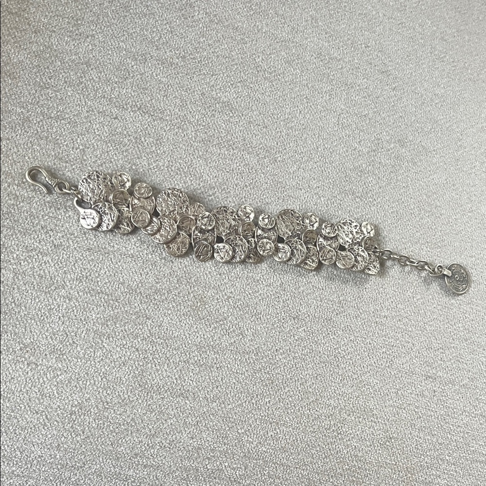 Silver Coin Charm Bracelet